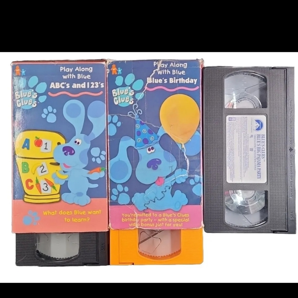 Blue's Clues VHS Lot Of 3 - Birthday, ABCs, Pajama Party
